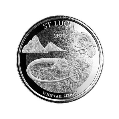 2020 EC8 St. Lucia Whiptail Lizard – 1 Troy Ounce .999 Fine Silver