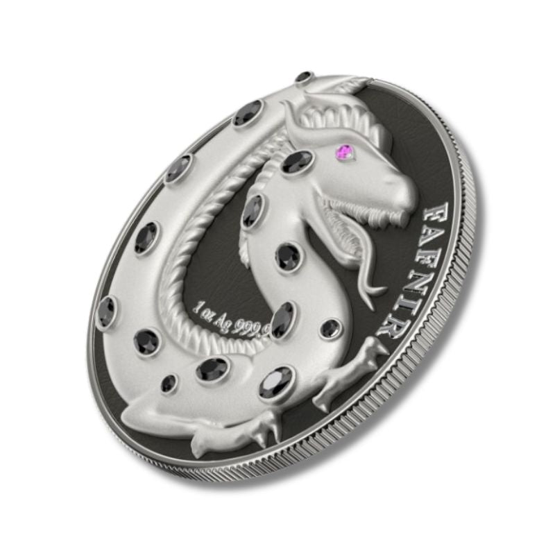 2020 Germania 2 x 5 Mark Fafnir Set – Silver Gloss and Silver Matt – Two 1 oz Silver Coins with contrasting finishes.