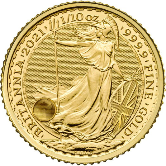 2021 1/10 oz Great Britain Britannia .9999 Gold Coin BU Captain’s Chest Bullion