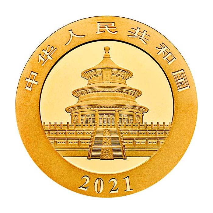 2021 1 gram China Panda 999 Gold Coin BU Captain’s Chest Bullion