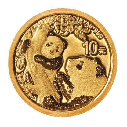 2021 1 gram China Panda 999 Gold Coin BU Captain’s Chest Bullion