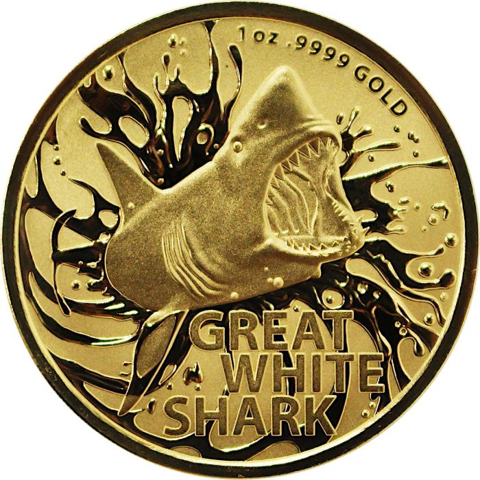 2021 1 oz Australia's Most Dangerous - Great White Shark .9999 Gold BU Coin Captain’s Chest Bullion