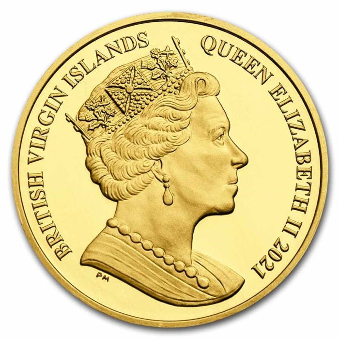 2021 1 oz British Virgin Islands Flamingo .9999 Gold BU Coin Captain’s Chest Bullion