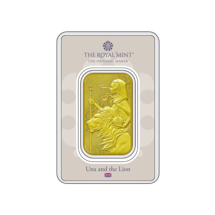 2021 1 oz Great Britain The Great Engravers Collection : Una And The Lion .9999 Gold Bar Captain’s Chest Bullion