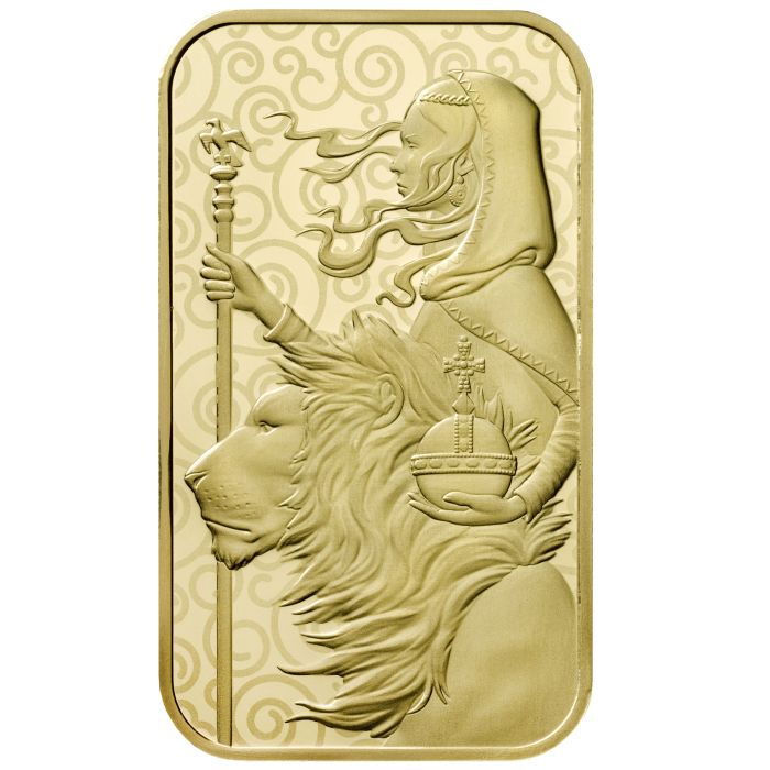 2021 1 oz Great Britain The Great Engravers Collection : Una And The Lion .9999 Gold Bar Captain’s Chest Bullion