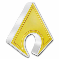 2021 2 niue dc comics aquaman logo shaped 1oz fine silver colorized proof