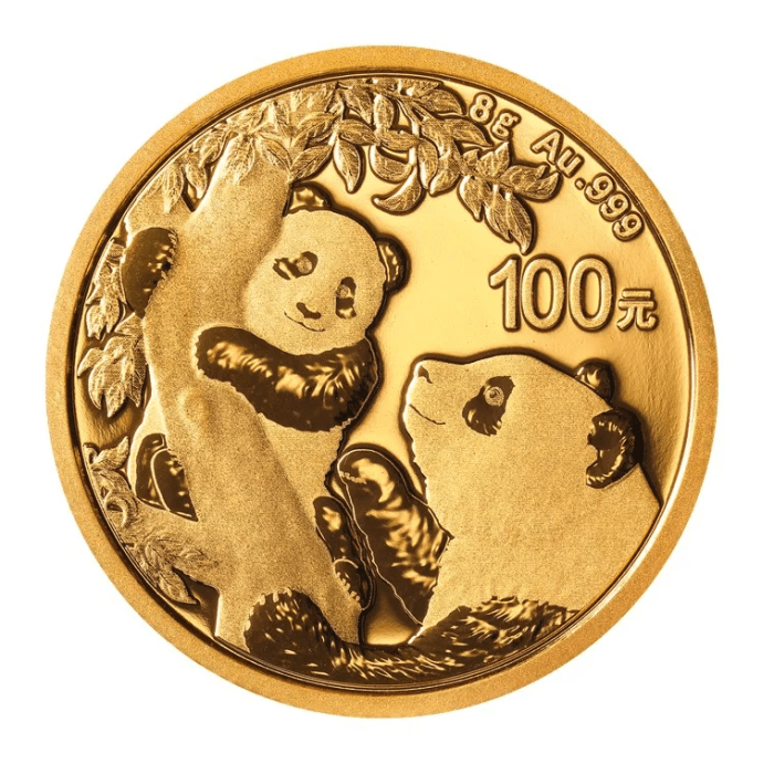 2021 8 gram China Panda 999 Gold Coin BU Captain’s Chest Bullion