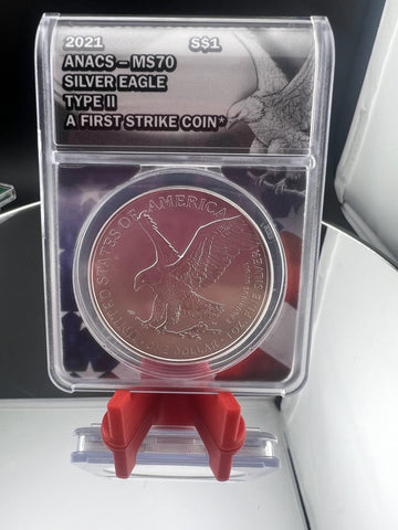 2021 AMACS MS-70 Silver Eagle Type 1 1st Strike .999 1oz Silver Coin