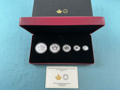 2021 Canada Fine Silver Maple Leaf Fractional Coin Silver Reverse Proof Set Captain’s Chest Bullion