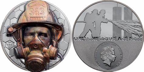 2021 Cook Islands 3 oz Silver Real Heroes: Firefighter Captain’s Chest Bullion