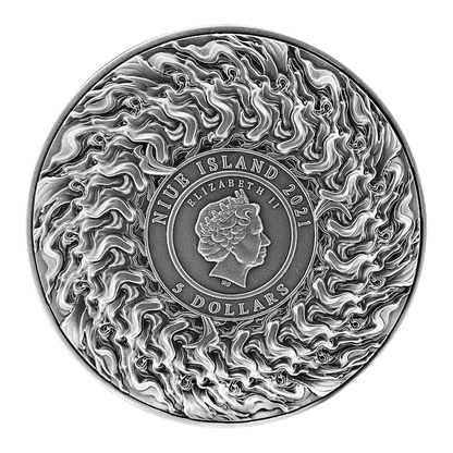 2021 Niue NE ZHA KILLS THE DRAGON KING’S SON 2 oz silver Coin