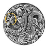 2021 Niue NE ZHA KILLS THE DRAGON KING’S SON 2 oz silver Coin