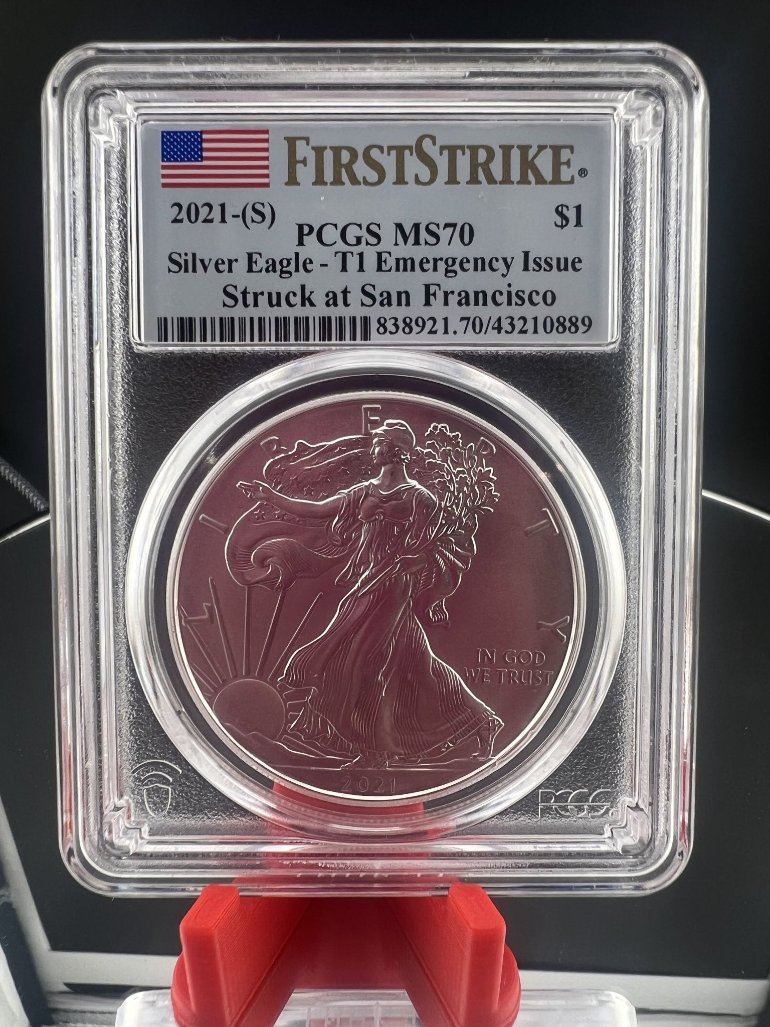 2021 S Silver Eagle Type1 Emergency Issue Pcgs Ms70 Captain’s Chest Bullion