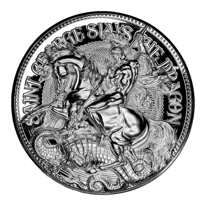 2021 Tchad St George Slays the Dragon 2 oz Silver Proof Coin
