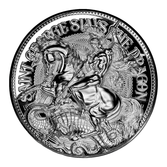 2021 Tchad St George Slays the Dragon 2 oz Silver Proof Coin