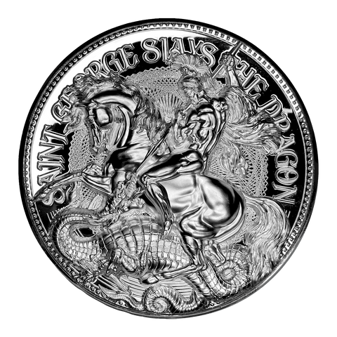 2021 Tchad St George Slays the Dragon 2 oz Silver Proof Coin