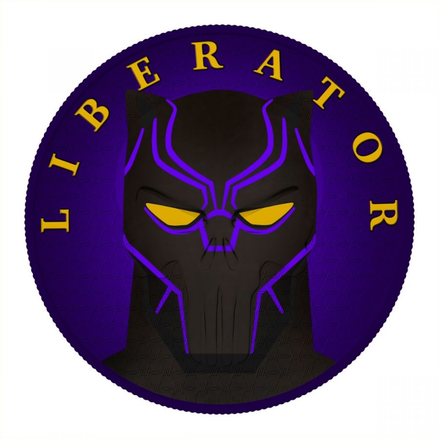 2021 The Dark Side Black Panther Liberator Superheroe 1 Ozt .999 Silver Coin Captain’s Chest Bullion