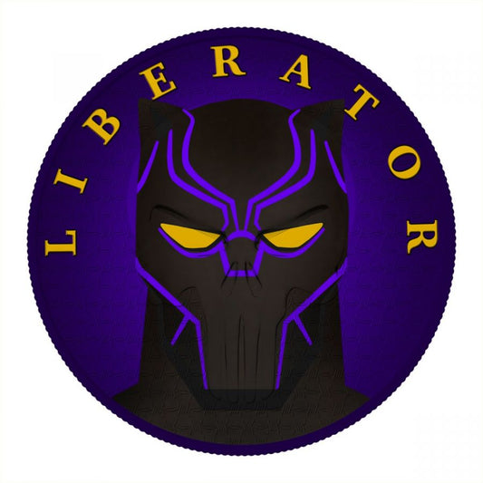 2021 The Dark Side Black Panther Liberator Superheroe 1 Ozt .999 Silver Coin Captain’s Chest Bullion
