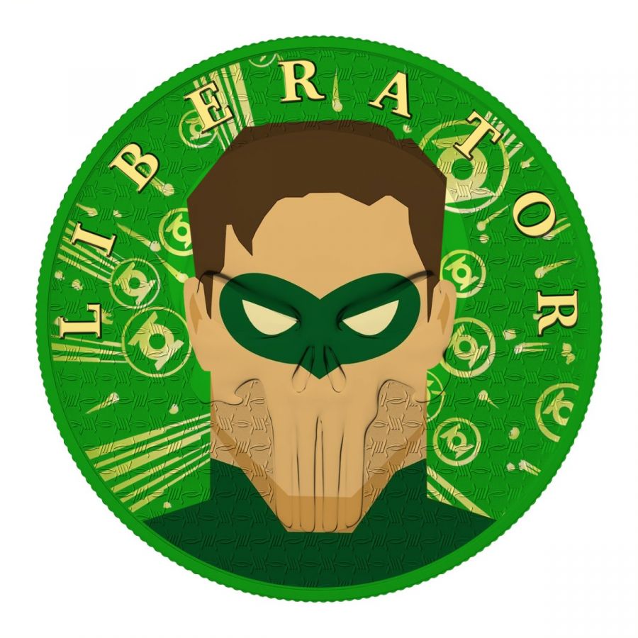 2021 The Dark Side Green Lantern Liberator Superhero 1 Ozt .999 Silver Coin Captain’s Chest Bullion