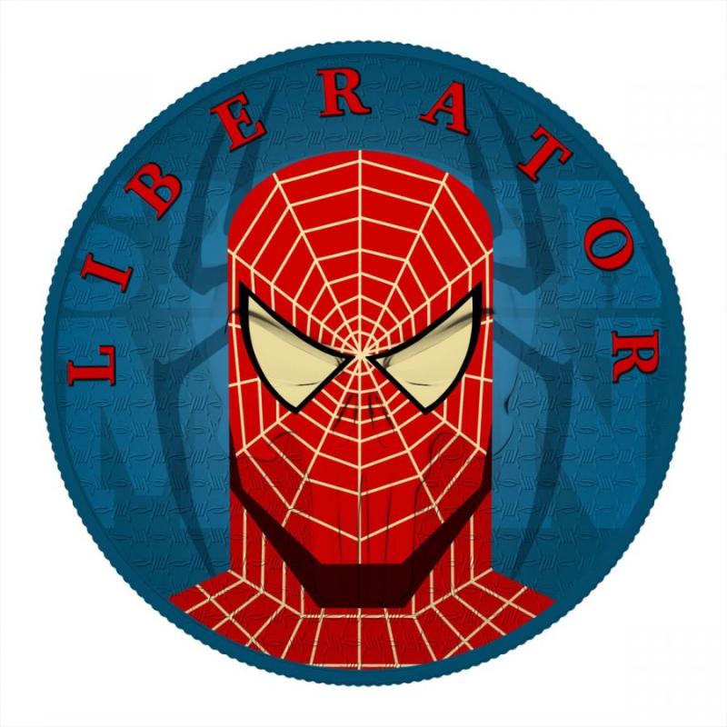 2021 The Dark Side Spider-Man Liberator Superhero 1 oz Silver Coin - Featuring Spider-Man