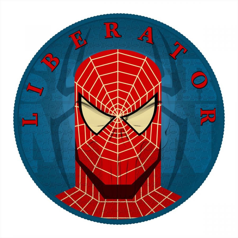2021 The Dark Side Spiderman Liberator Superhero 1 Ozt .999 Silver Coin Captain’s Chest Bullion