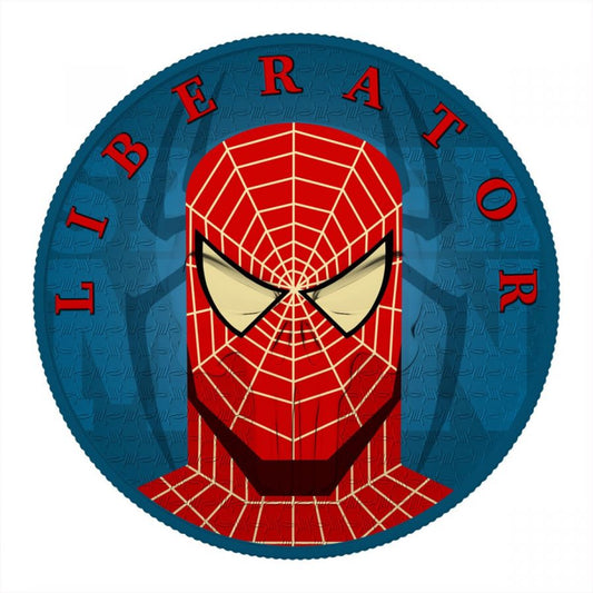 2021 The Dark Side Spiderman Liberator Superhero 1 Ozt .999 Silver Coin Captain’s Chest Bullion