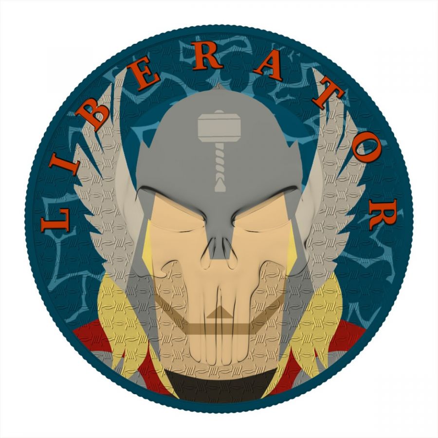 2021 The Dark Side Thor Liberator Superhero 1 Ozt .999 Silver Coin Captain’s Chest Bullion