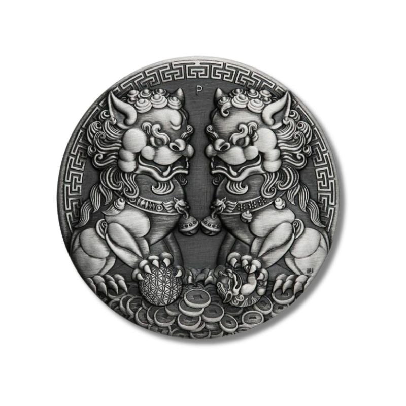 2021 Australia Double Pixiu Antiqued 2oz Silver Coin NGC MS 70