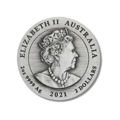 2021 Australia Double Pixiu Antiqued 2oz Silver Coin NGC MS 70