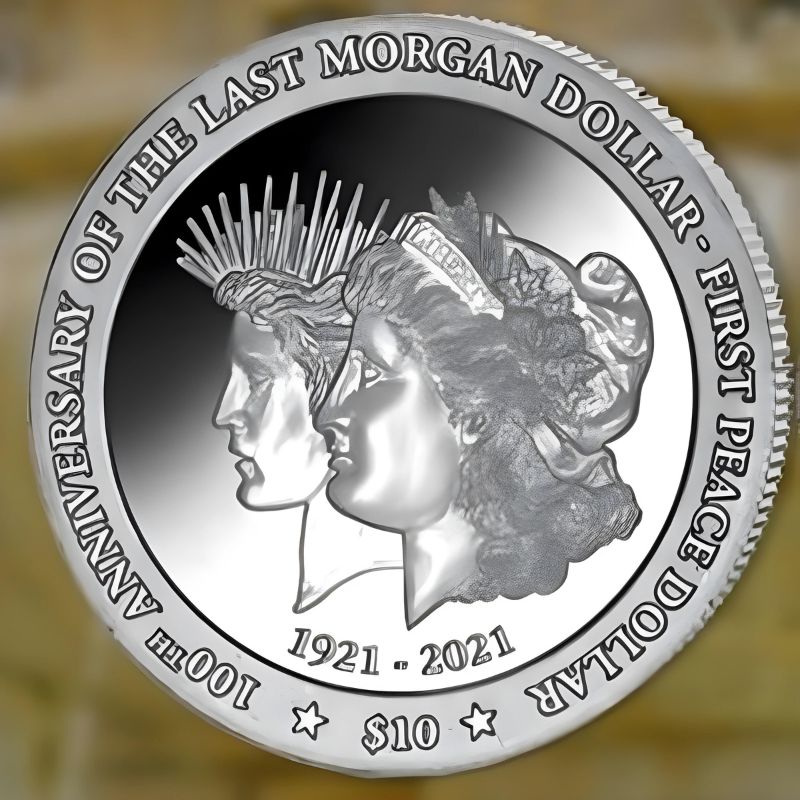 2021 BVI 100th Ann. Last Morgan & First Peace Dollar 2oz Silver Coin NGC PF 69 UCAM