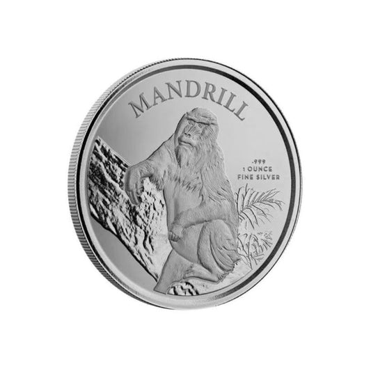 2021 Cameroon Mandrill – 1 Troy Ounce .999 Fine Silver