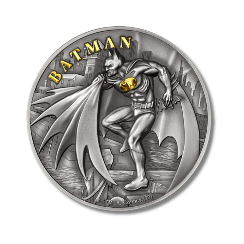 2021 Cook Islands Batman 2oz Silver Coin NGC MS 70 Antiqued