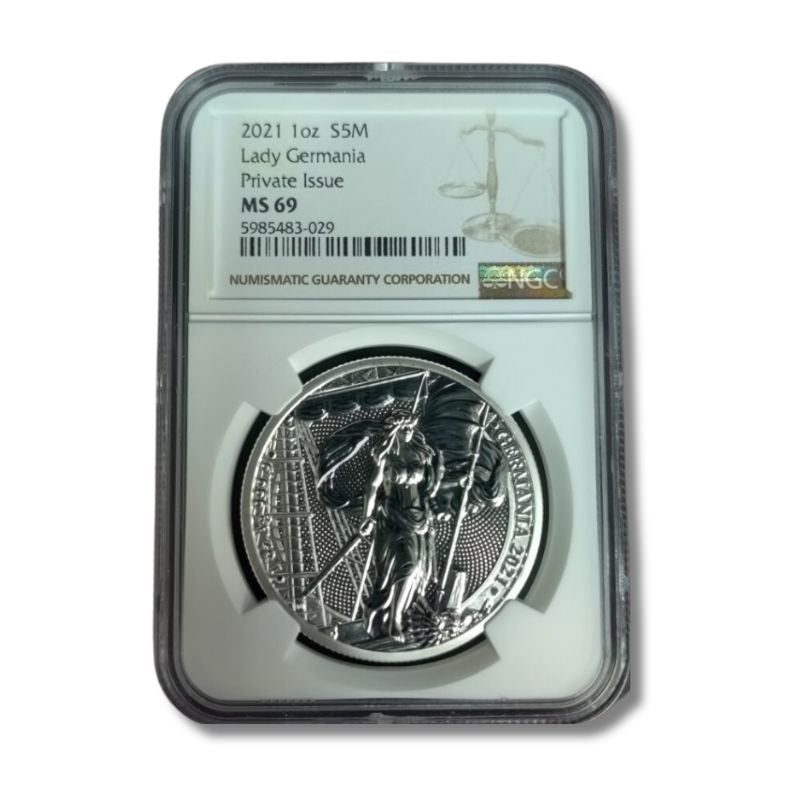 2021 Lady Germania 1oz Silver Coin MS 69