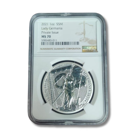 2021 Lady Germania 1oz Silver Coin MS 70