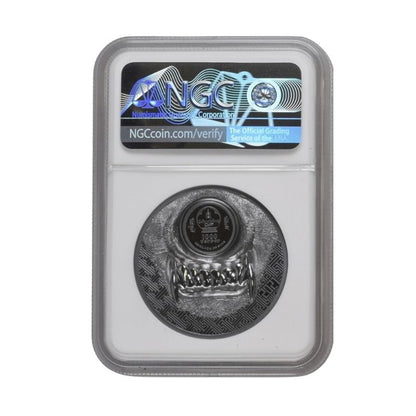 2021 Mongolia Mystic Wolf 2oz Silver Black Proof Coin NGC PF 70 UCAM