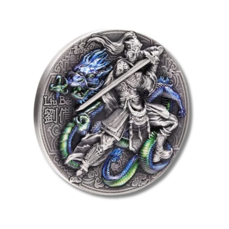 2021 Niue Chinese Heroes Liu Bei 2oz Silver Antiqued Coin