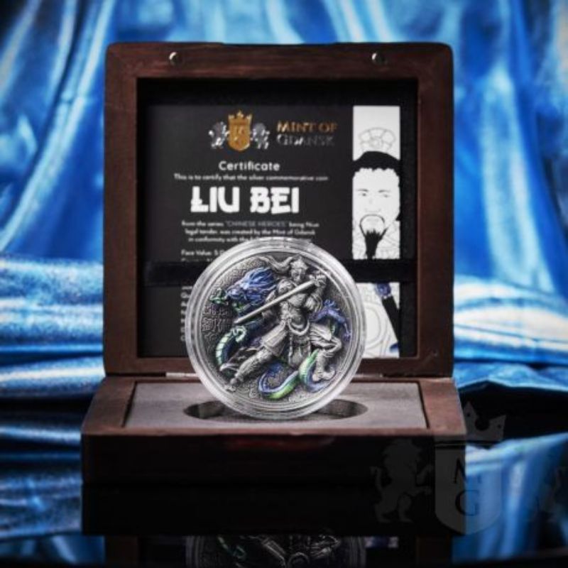 2021 Niue Chinese Heroes Liu Bei 2oz Silver Antiqued Coin