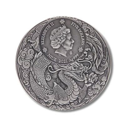 2021 Niue Chinese Heroes Liu Bei 2oz Silver Antiqued Coin