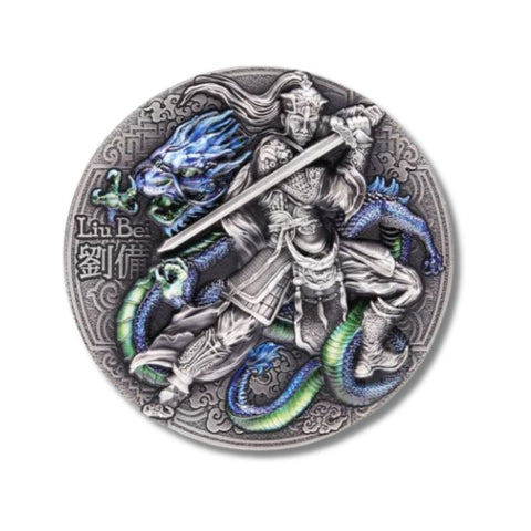 2021 Niue Chinese Heroes Liu Bei 2oz Silver Antiqued Coin