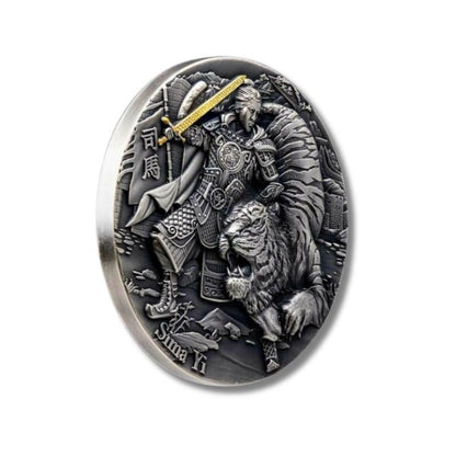 2021 Niue Famous Chinese Warriors Sima Yi 2oz Antique Finish Silver Coin