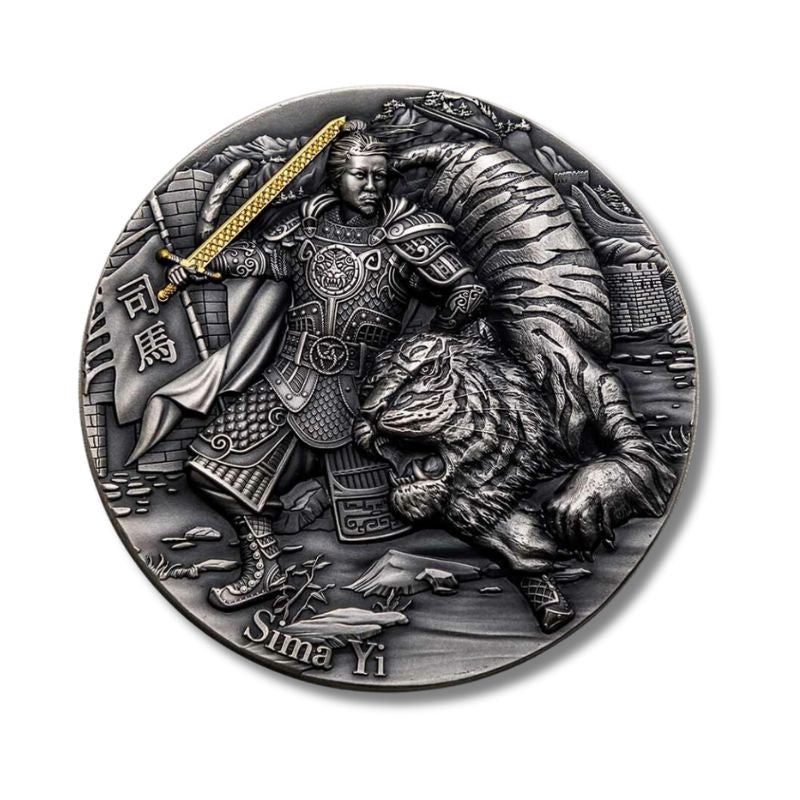 2021 Niue Famous Chinese Warriors Sima Yi 2oz Antique Finish Silver Coin