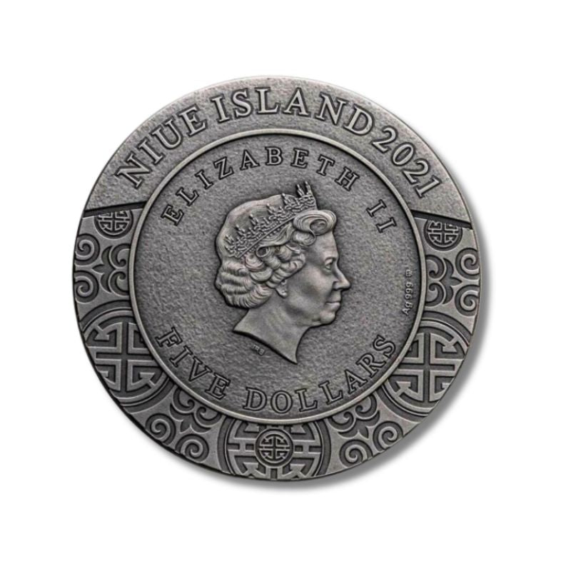 2021 Niue Famous Chinese Warriors Sima Yi 2oz Antique Finish Silver Coin