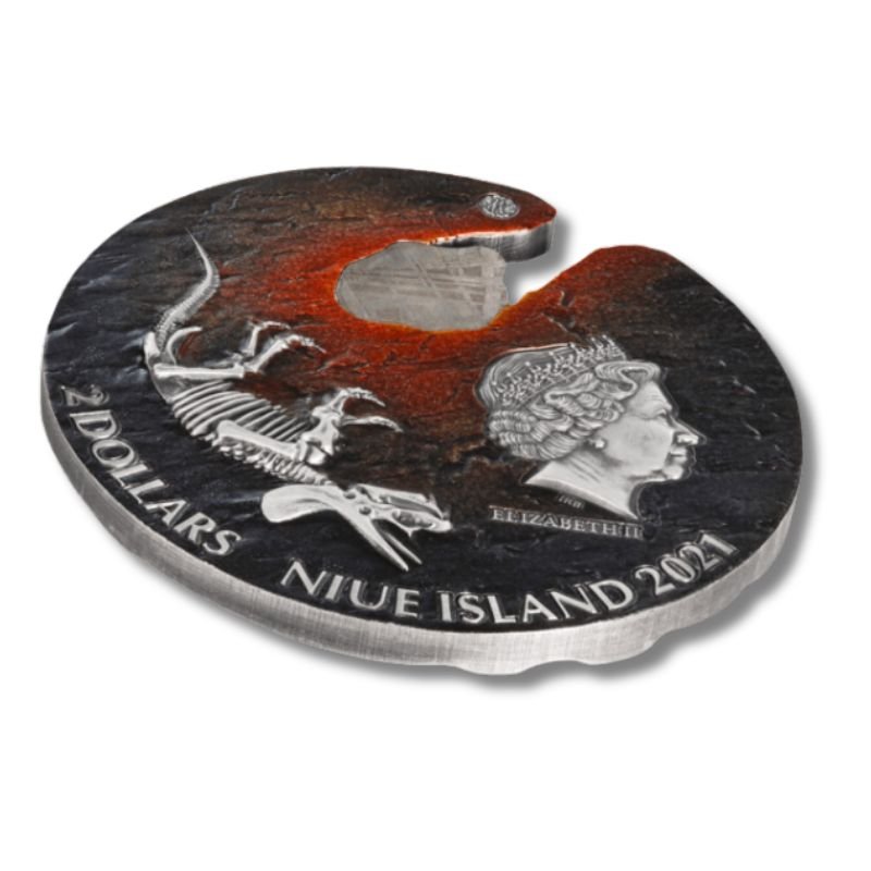 2021 Niue Impact Moments Meteorite 2 oz Silver High Relief Coin