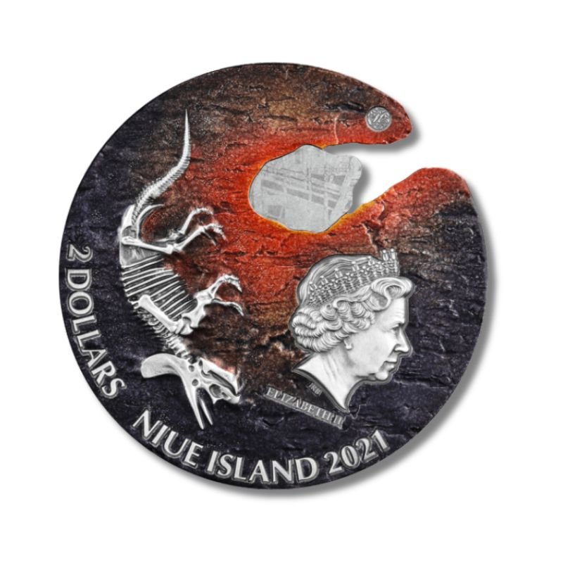 2021 Niue Impact Moments Meteorite 2 oz Silver High Relief Coin