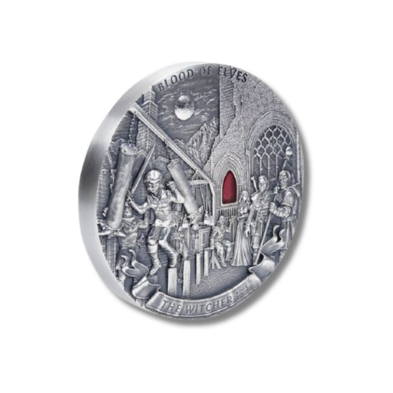 2021 Niue The Witcher Book Series – Blood of Elves Kilo Silver High Relief Antique Finish Coin