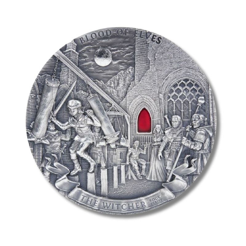2021 Niue The Witcher Book Series – Blood of Elves Kilo Silver High Relief Antique Finish Coin