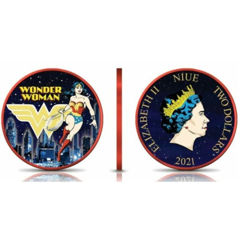 2021 Niue Wonder Woman Lady of the Night 1oz Silver Colorized Coin