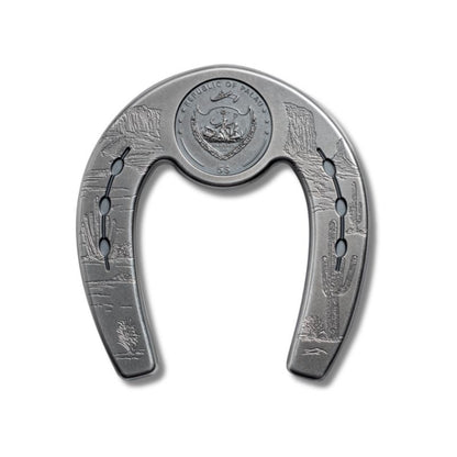 2021 Palau Lucky Horseshoe – 1 oz Silver Antiqued Shaped Coin