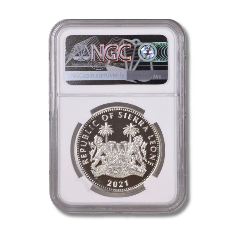 2021 Sierra Leone 60 Years Independence Lion Silver Coin NGC PF 69 UCAM