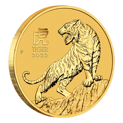 2022 1/2 oz Australia Lunar Series III  Year of the Tiger .9999 Gold BU Coin Captain’s Chest Bullion